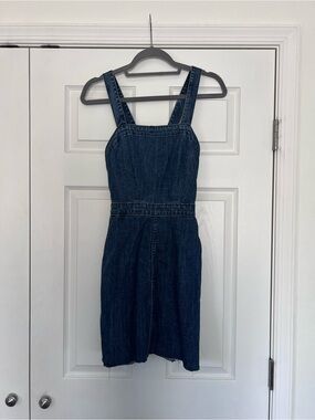Universal Thread Dark Blue Denim Pinafore Mini Dress